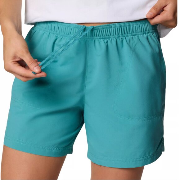 NWT Columbia Sandy River Regular Fit Shorts Womens Medium Teal Turquoise 3" NEW - Picture 2 of 14